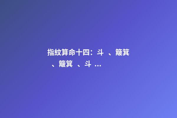 指紋算命十四：斗、簸箕、簸箕、斗、簸箕